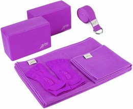 Go Go Active Yoga Accessories Set Yoga Blocks 1 Microfiber Mat Towels Strap - £21.35 GBP
