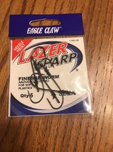 Eagle Claw L18G-2/0 Lazer Worm Light Wire Finesse Hook Nickel Finish-NEW... - $9.78