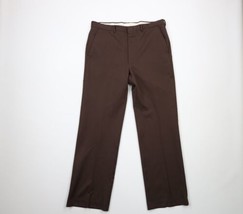 Vintage 70s Streetwear Mens 36x32 Knit Flared Bell Bottoms Chino Pants Brown USA - £67.22 GBP