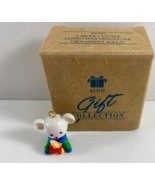 Avon A Merry Little Christmas Miniature Ornament Merry Mouse w/ Cheese - $9.85
