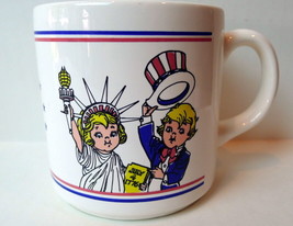 Campbell&#39;s Kids July 4th Mug Patriotic Lady Liberty Uncle Sam 1976 1776 - £9.26 GBP