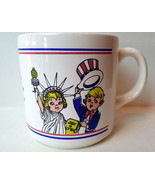 Campbell&#39;s Kids July 4th Mug Patriotic Lady Liberty Uncle Sam 1976 1776 - £8.98 GBP