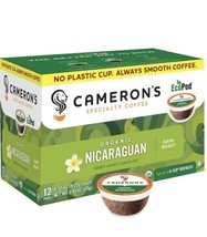 Cameron’s Nicaraguan dark roast coffee pods. 12 eco friendly. lot of 2 b... - £31.63 GBP