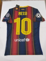 Lionel Messi FC Barcelona UCL Match Slim Blue Red Home Soccer Jersey 2020-2021 - £95.70 GBP