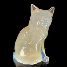 Cesare Toso Cat Figurine 3.5in Opalescent and Clear Murano Glass Paperweight - £80.76 GBP