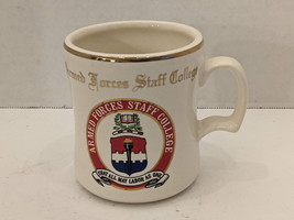 Vtg Armed Forces Staff College WC Bunting Ceramic Coffee Mug White w/Gold Trim - £20.38 GBP