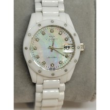 Oniss Paris Women&#39;s Sapphire Diamond Accented White Silver Hi tech Ceram... - $56.09