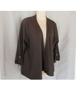 Chico&#39;s  Easywear sweater cardigan jacket open Size 2 Medium brown tab s... - $16.61