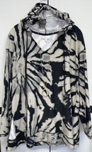 NWT LuLaRoe Large Black Gray &amp; Taupe Tie Dye ELIZA Long Sleeved Hoodie - £34.95 GBP