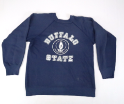 Vintage 1980s Champion Buffalo State College Print Raglan Sweatshirt Sz M USA - $117.94