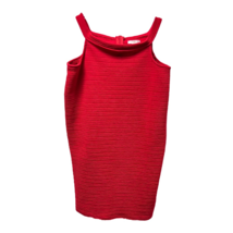 Nyc Womens Tunic Top Red Sleeveless Scoop Neck Stretch Zipper Blouse S - £15.37 GBP