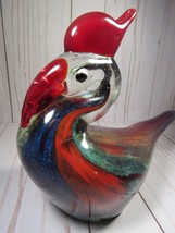 Art Glass Pelican 2lb Red &amp; Deep Varied Colors &amp; Clear 7.4&quot; x 10.5&quot;. - £16.22 GBP