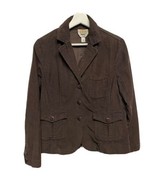 Talbots Petites Brown Stretch Corduroy Lined Blazer Sport Jacket 10P - $37.95 CAD