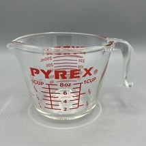 Pyrex #508 1 Cup/8oz/250mL Measuring Cup Clear Glass Red Lettering Open ... - $14.84