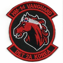 Usn Navy HM-14 Det-2A Korea Black Red Vanguard Helicopter Embroidered Patch - £30.09 GBP