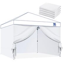 Durable White Portable Sidewalls for 10x10 Canopy - Easy Install, Waterp... - $117.76