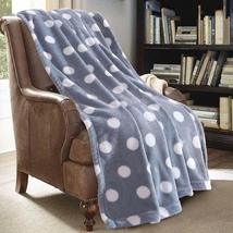Grey Dot Luxury Warm Soft Polar Fleece Throw Blanket Sofa Bed Throw - £25.56 GBP
