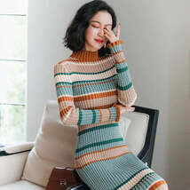 Knit Turtleneck Dress - Thick Sweater Dress - $59.99+