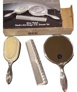 Vintage Godinger Silver Co. Silver Plated ~ Noah&#39;s Ark Design ~ 3 Pc. Va... - £29.41 GBP