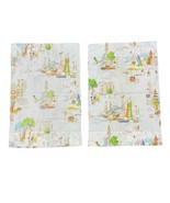 Vintage Nautical Sailboat’s And City’s Pillowcase Set Of 2 Ice Skating S... - $20.99