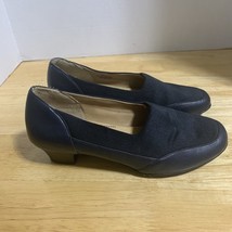 Softspots Women&#39;s Blue Low Heeled Slip-on Leather Shoes Size 6M - $323.91 MXN