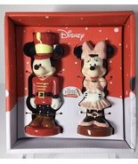 Salt &amp; Pepper Shaker Set Christmas Disney Mickey &amp; Minnie Mouse Nutcrack... - $490.05 MXN