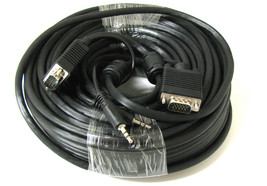 50&#39; Ft Svga Super Vga M Male To Male Cable With 3.5Mm Audio For Monitor ... - £14.14 GBP