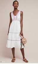 Nwt Anthropologie Selena Embroidered Swing Dress By Akemi+Kin 12 - £55.46 GBP