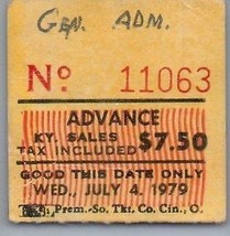 Kansas Concert Ticket Stub July 4 1979 Louisville Kentucky - $49.48