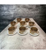 Vintage MCM Oneida 1801 Tavern Melamine 8 Saucers 8 Cocoa Brown Coffee Cups - $68.20 CAD