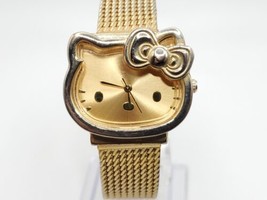 Sanrio Hello Kitty Quartz Watch Womens New Battery Gold Tone 30mm - $19.99