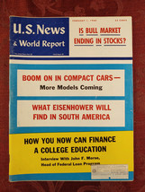 U S News World Report Magazine February 1 1960 Compact Car Boom South Africa - £8.53 GBP