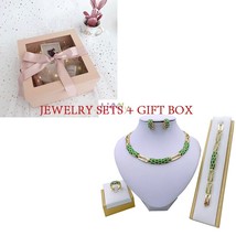 Dubai Women&#39;s Jewelry Fashion Green Necklace Bracelet Banquet Elegant women Earr - £35.10 GBP