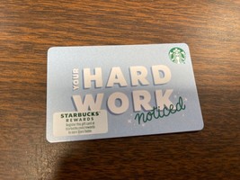 Rare Starbucks coffee Card Hard Work Noticed Co-Branded Corporate Card N... - £3.08 GBP