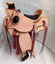 Western Hot Seat Rough Out Leather Horse Trail Pleasure Saddle Collection Head S - £526.75 GBP