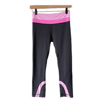 Lululemon Inspire Crop II Leggings 21&quot; Pink Gray Black Size 4 - £27.94 GBP