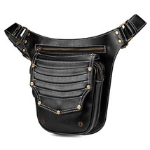 Steampunk Multifunctional Women Waist Bag 2022 New High Quality Pu Leather Moto  - £59.62 GBP