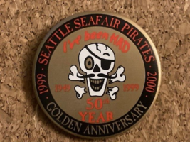 1999 SEATTLE SEAFAIR PIRATES 50th YEAR pinback Pin Hydroplane Boat race.... - $6.90