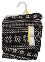 Time and Tru Black Fairisle Christmas Snowflake Plush High Rise Fitted L... - £6.97 GBP