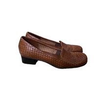 Trotters Shoes Womens 8M Woven 8M Brown Leather Block Heel - £19.78 GBP