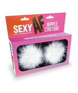 Sexy Af Nipple Couture Marabou Pastie - White O/s - £9.90 GBP