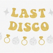 Galactic Gold Glitter Disco Banner Garland - Space Cowgirl Bachelorette Party De - $35.63