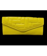 HOBO International Neon Yellow Leather Wristlet Clutch with mirror - £58.40 GBP