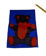 Vintage Small Blue and Red Teddy bear garden flag Small With Bow Tie - £11.01 GBP