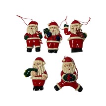 5 pc Dough Clay Santa Claus Ornaments ST. Nick - £6.08 GBP