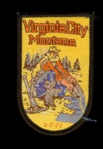 Vintage Travel Souvenir Patch Virginia City Montana 1977 Gold Miner - £7.73 GBP