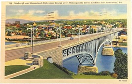 Pittsburgh Homestead High Level Bridge, Pennsylvania, vintage postcard - £9.43 GBP