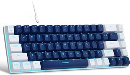 Magegee Portable 60% Mechanical Gaming Keyboard, Mk-Box Led Backlit, Blue/White - £29.77 GBP