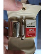 Vintage Gillette Mini Safety Razor Travel Kit Snap Gold Case New Never Used - $19.34