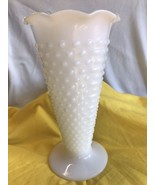 Milk Glass Hobnail, Cone shaped Vase with foot. 9 1/2 Tall. - £19.52 GBP